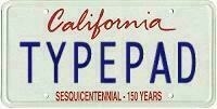 TypePad license plate