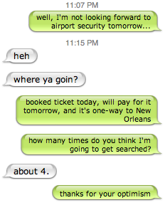 airport security IM chat